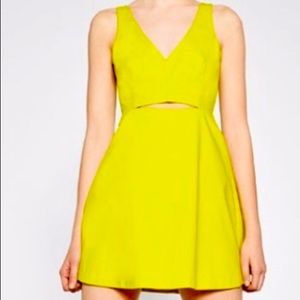 Neon Zara Cut Out Dress